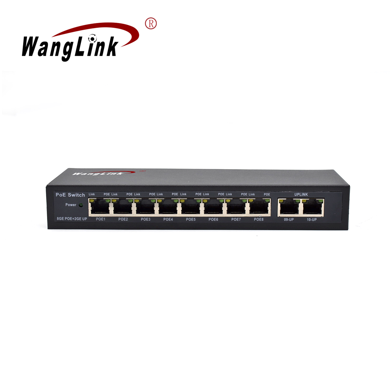 showcase of 8 Port PoE Switch for IP Cameras, Unmanaged Gigabit, 2 RJ45 Uplink, Desktop/Wall Mount, for Video Surveillance & Small Office