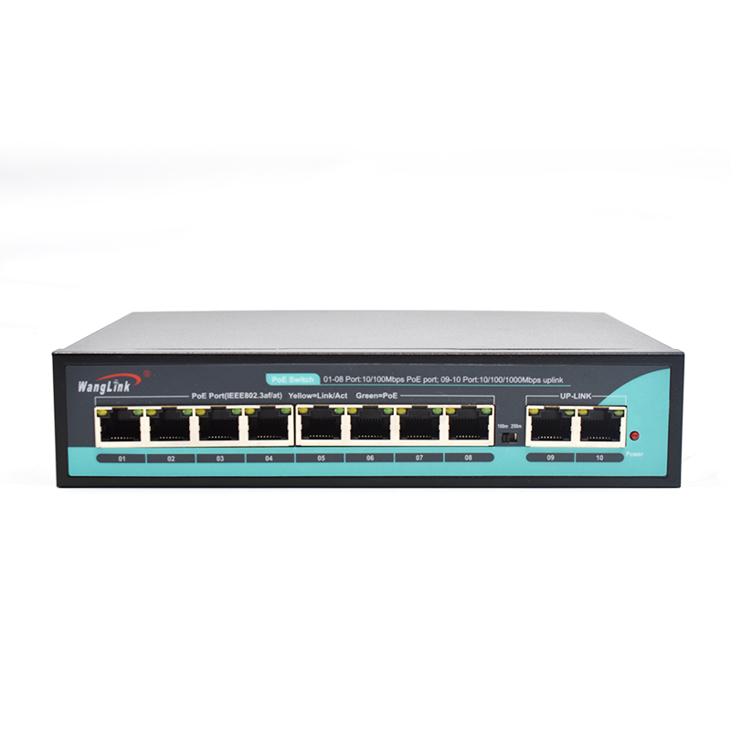 Feature image: Unmanaged 8 Port PoE Switch with 2 Uplink, 10/100Mbps Fast Ethernet, 2 Gigabit Copper Ports, 96W PoE Budget, Desktop/Wall-Mount for IP Camera Surveillance & Small Business Network