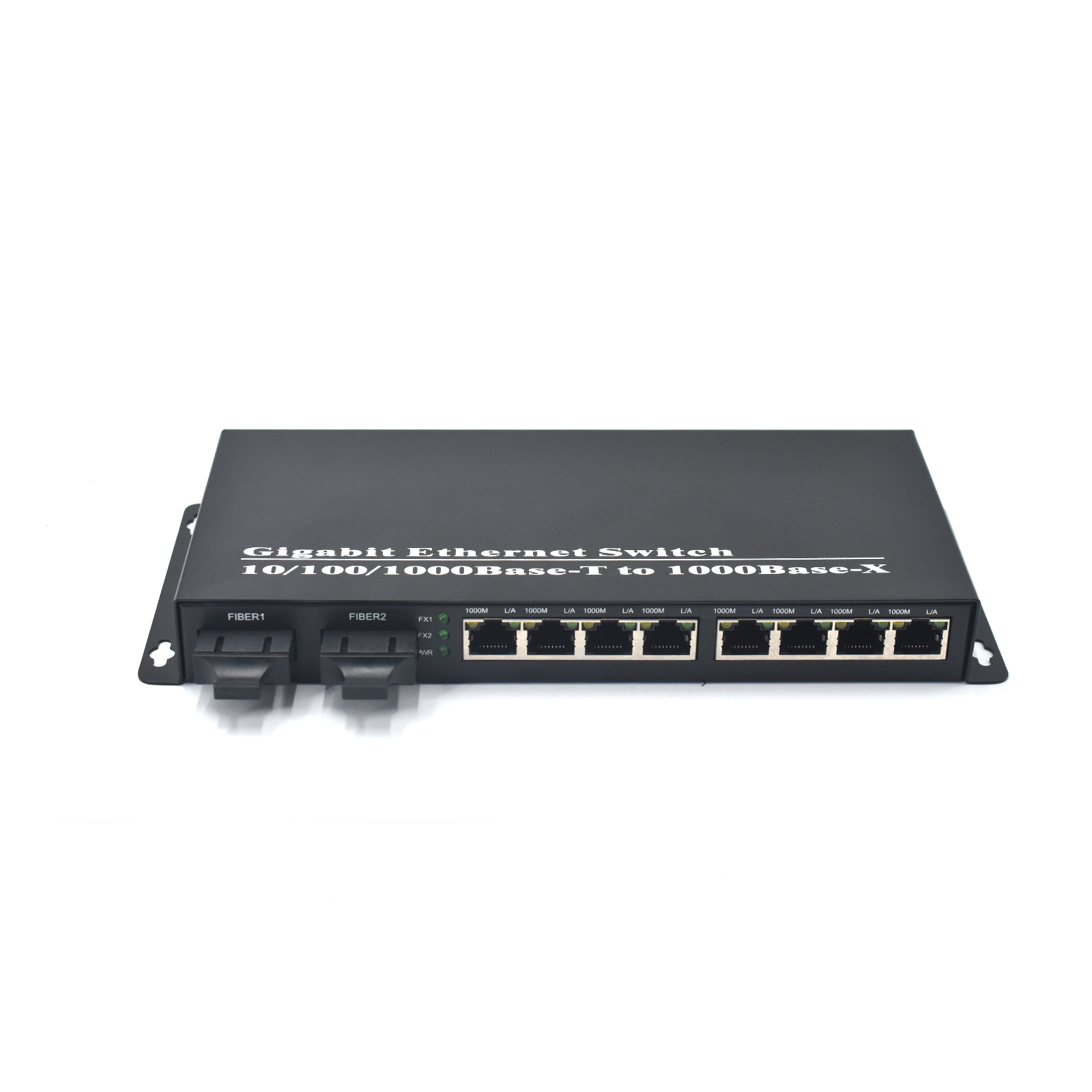 Product Gallery: Unmanaged Media Converter Fiber to RJ45, 8-Port Gigabit Ethernet Switch, 2 SFP Slots, Plug-and-Play, Metal Enclosure for Office & Surveillance Networks 4
