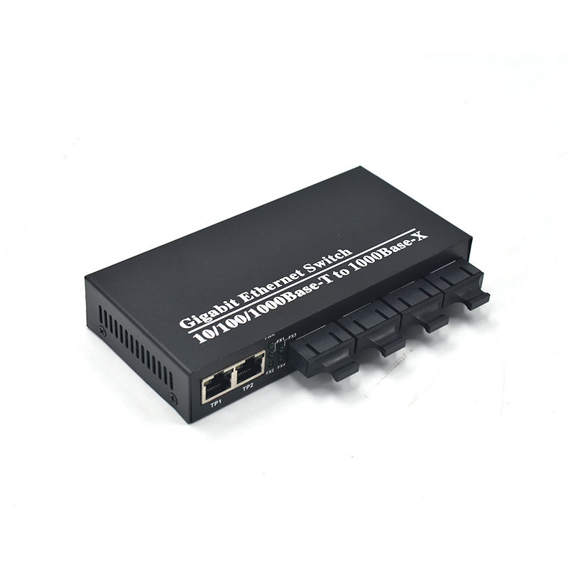 Product Gallery: Unmanaged Media Converter Ethernet to Fiber, 4 SC Fiber Ports, 2 Gigabit RJ45, Plug-and-Play for Industrial & Commercial Use 4