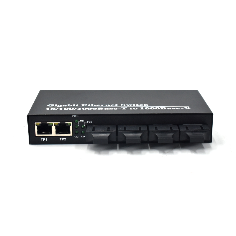 Product Gallery: Unmanaged Media Converter Ethernet to Fiber, 4 SC Fiber Ports, 2 Gigabit RJ45, Plug-and-Play for Industrial & Commercial Use 6