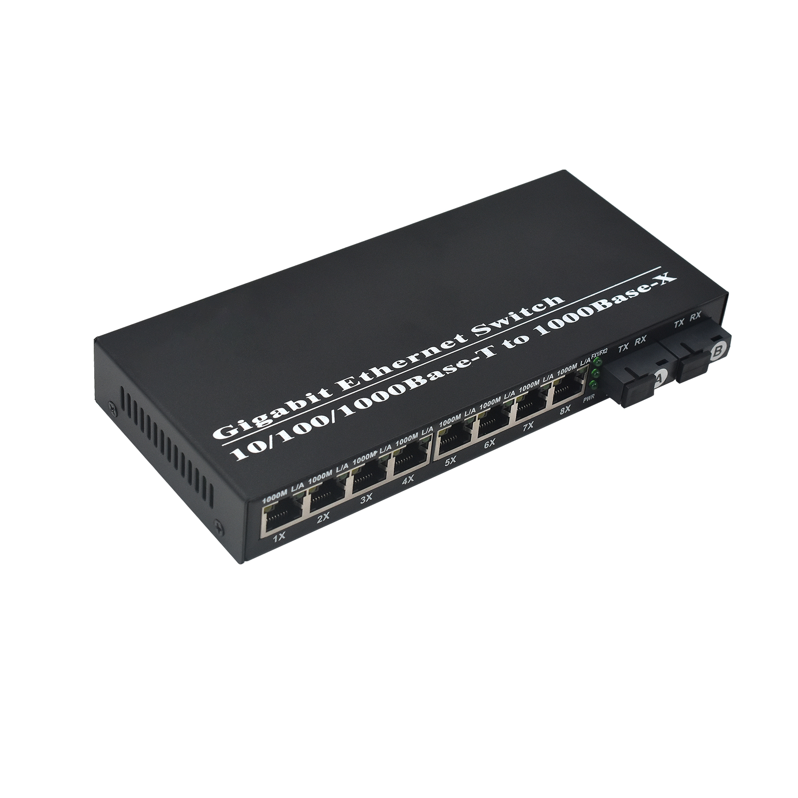 Product Gallery: Unmanaged Media Converter Fiber to RJ45, 8-Port Gigabit Ethernet Switch, 2 SFP Slots, Plug-and-Play, Metal Enclosure for Office & Surveillance Networks 9