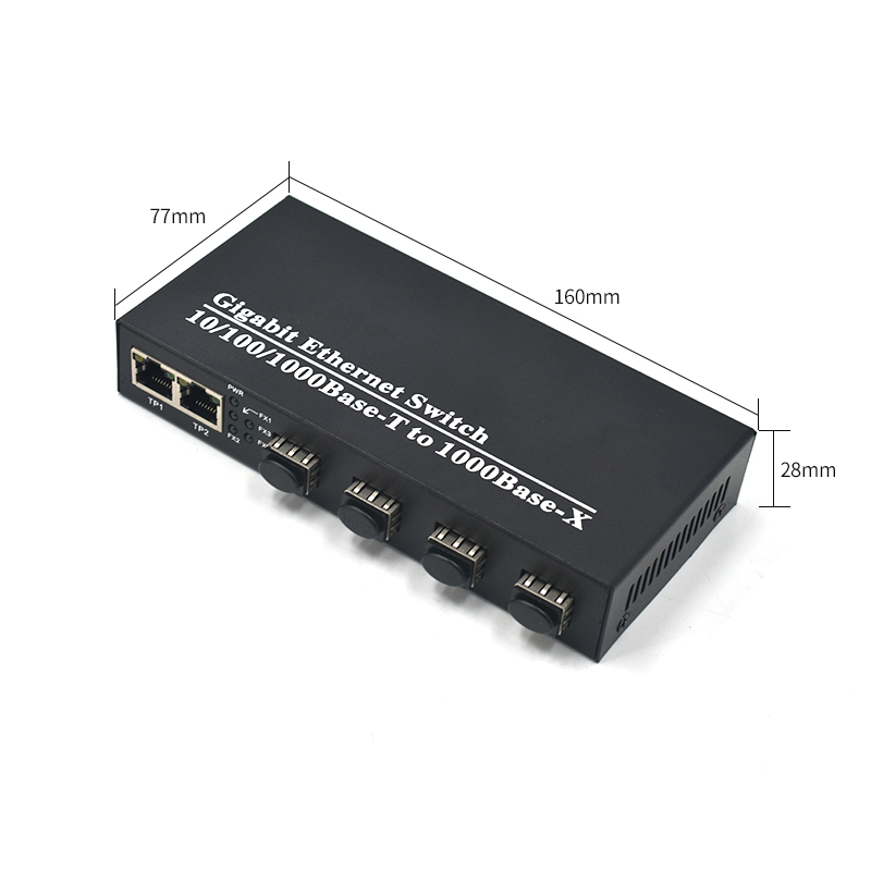 Product Gallery: Unmanaged Media Converter Ethernet to Fiber, 4 SC Fiber Ports, 2 Gigabit RJ45, Plug-and-Play for Industrial & Commercial Use 8