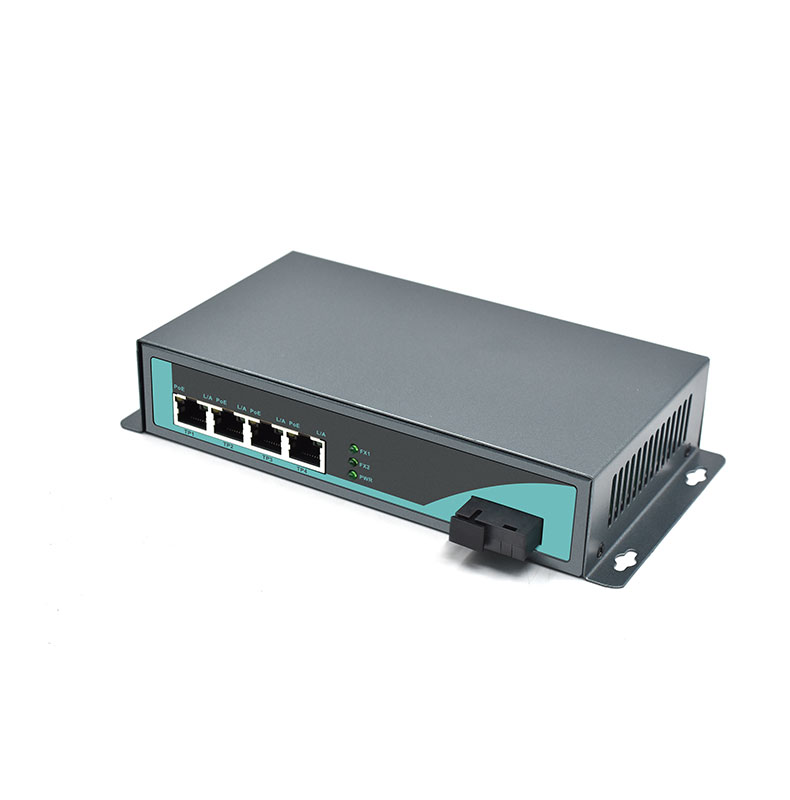 Product Gallery: Unmanaged 4 Port PoE Media Converter, Gigabit Ethernet, 1 Fiber SC Uplink, Plug-and-Play, Desktop/Rack-Mount for Surveillance & SMB 3