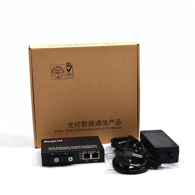 Product Gallery: Unmanaged 2 Port PoE Media Converter, Gigabit, 2 SC Fiber Uplink, Metal Housing for Desktop & Wall Mount 10