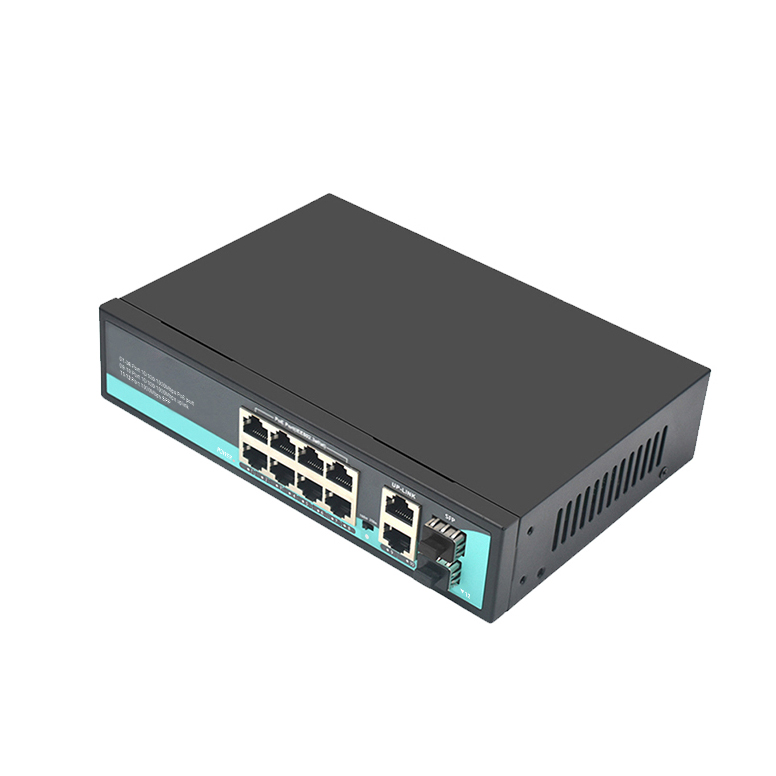 Product Gallery: Unmanaged PoE Switch 8 Port Gigabit, 2 RJ45 Uplink + 2 SFP Slots, Desktop/Wall Mount for IP Surveillance & Small Business Network 2
