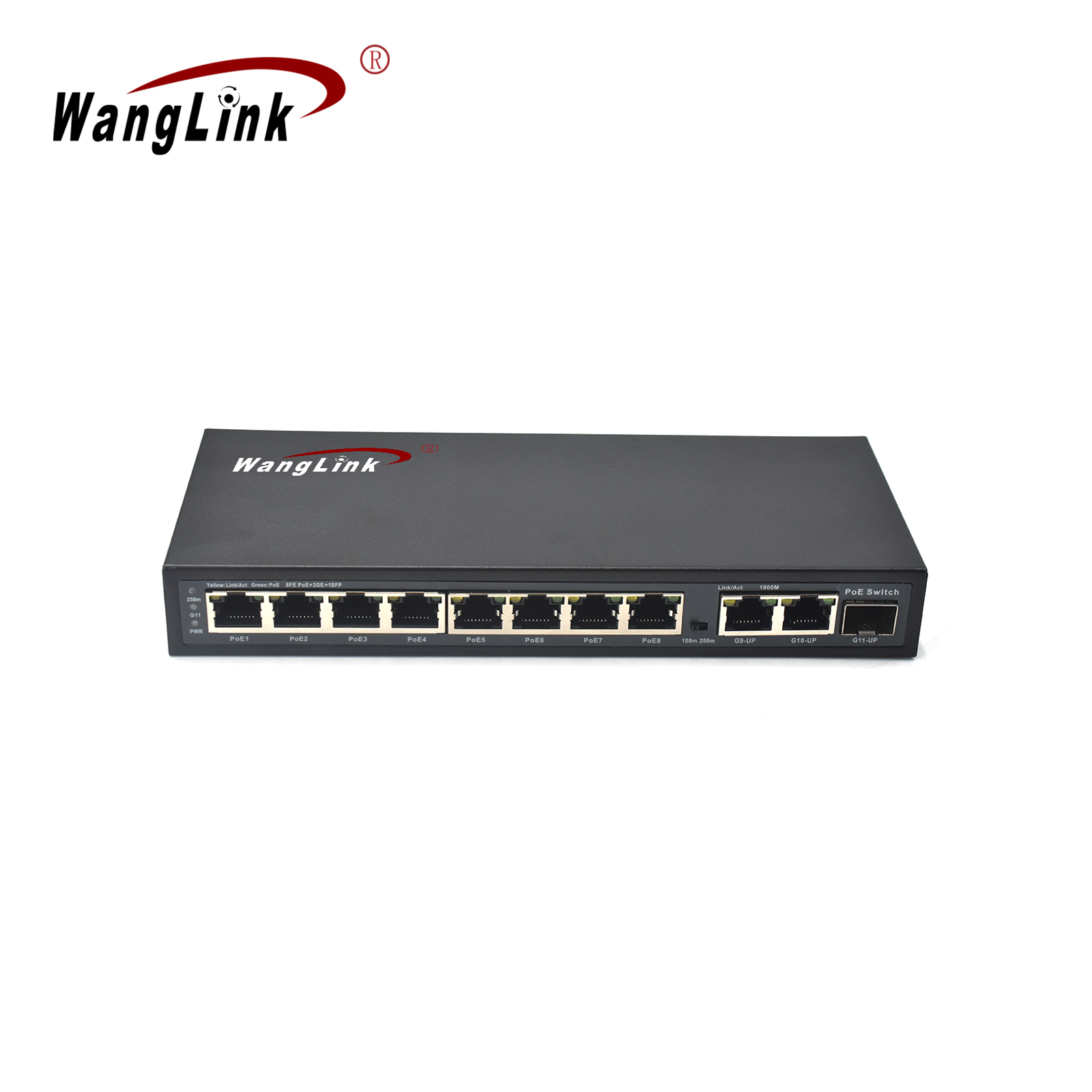 Product Gallery: Unmanaged DC Input 8 PoE Network Switch, 10/100Mbps Fast Ethernet, 2 Gigabit Uplink, 1 SFP Slot, Metal Case for IP Camera Surveillance & Small Business 2