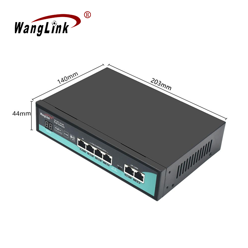 Product Gallery: Unmanaged 4 Channel PoE Switch, 6 Ports Gigabit with 1 PoE++ 60W and 3 PoE+ 25.4W, 2 Uplink RJ45, VLAN & 250m Long Distance, Desktop/Wall Mount for Surveillance & SMB 2