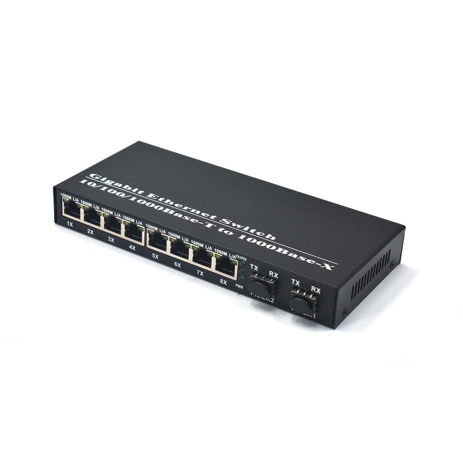 Product Gallery: Unmanaged Media Converter Fiber to RJ45, 8-Port Gigabit Ethernet Switch, 2 SFP Slots, Plug-and-Play, Metal Enclosure for Office & Surveillance Networks 12