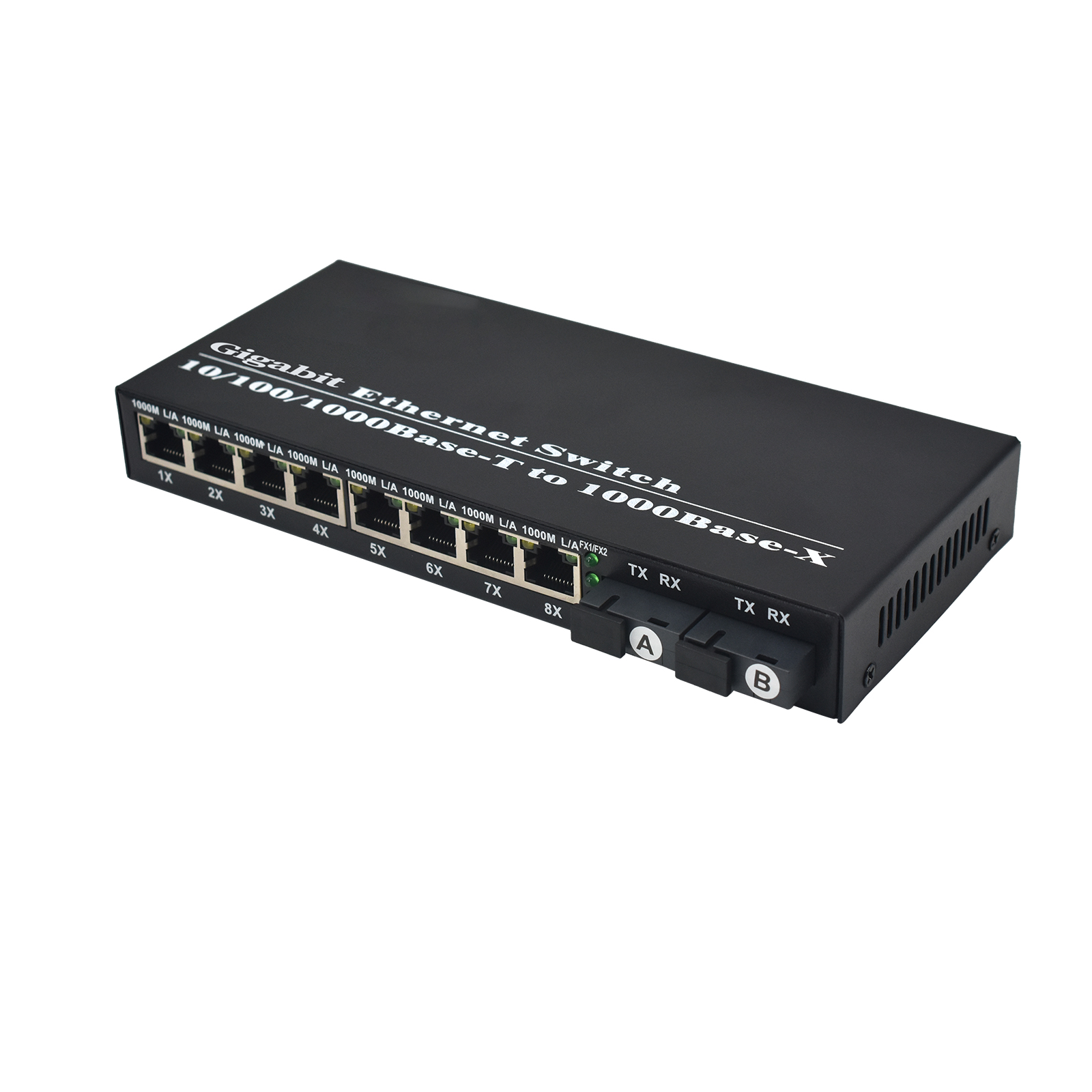 Product Gallery: Unmanaged Media Converter Fiber to RJ45, 8-Port Gigabit Ethernet Switch, 2 SFP Slots, Plug-and-Play, Metal Enclosure for Office & Surveillance Networks 13
