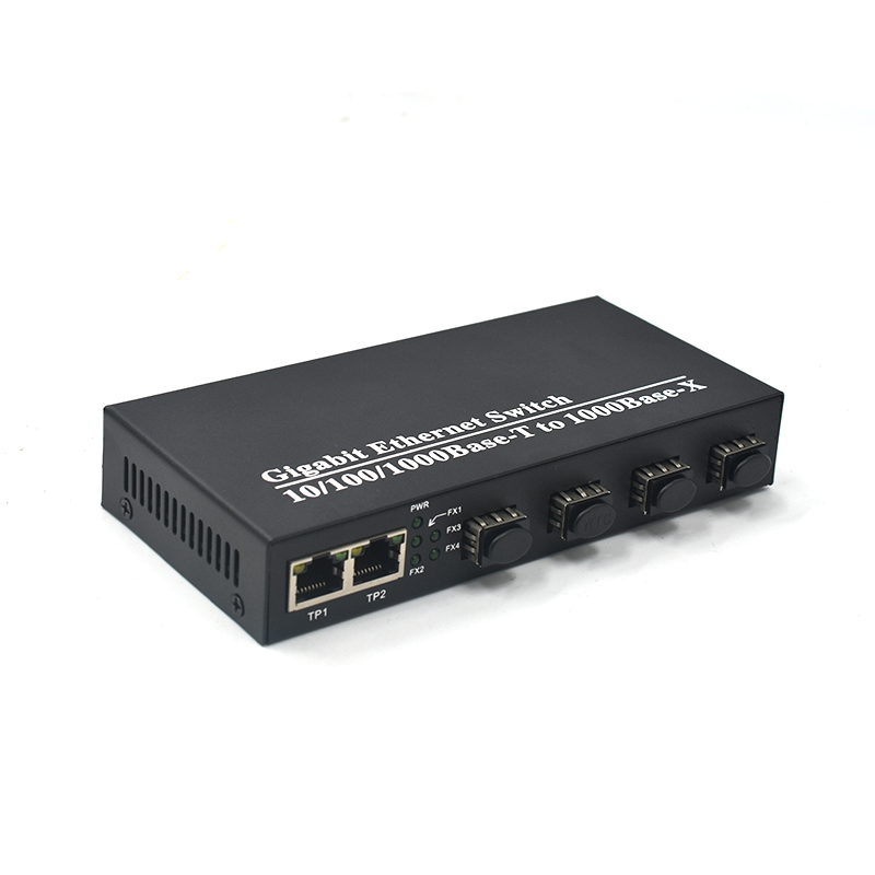 Product Gallery: Unmanaged Media Converter Ethernet to Fiber, 4 SC Fiber Ports, 2 Gigabit RJ45, Plug-and-Play for Industrial & Commercial Use 9