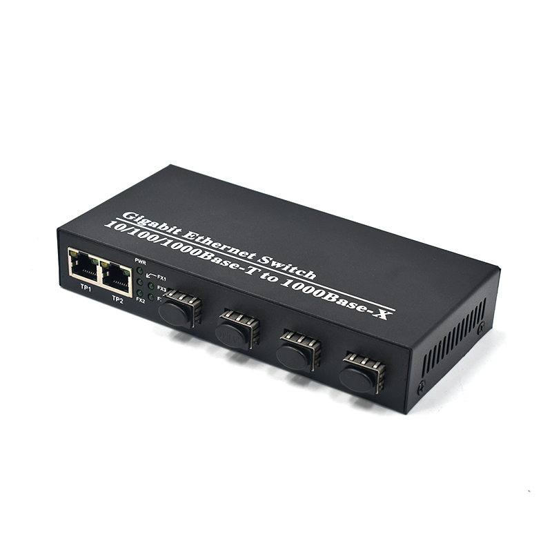 Product Gallery: Unmanaged Media Converter Ethernet to Fiber, 4 SC Fiber Ports, 2 Gigabit RJ45, Plug-and-Play for Industrial & Commercial Use 10