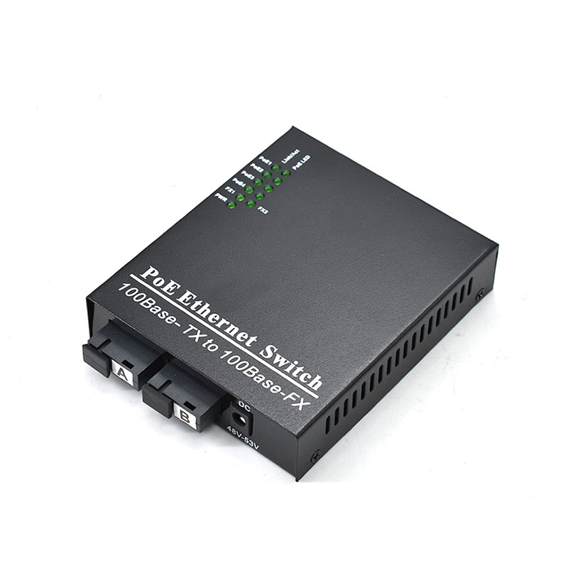 Product Gallery: Unmanaged Fast Ethernet Fiber to PoE Media Converter, 2 SC Fiber Ports, 4 PoE Ports 25.4W, Desktop & Rack-Mount for IP Surveillance & SMB Networking 4