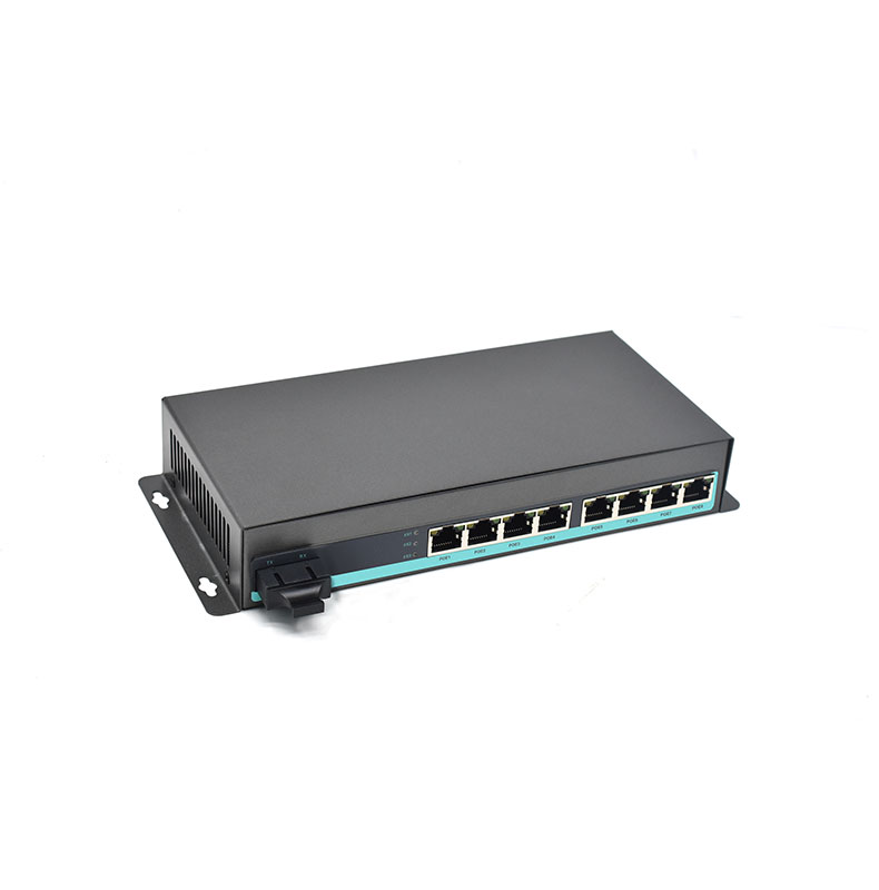 Product Gallery: Unmanaged 8-Port PoE Media Converter, Gigabit Ethernet with 1 SC Fiber Uplink, 25.4W per Port, Desktop & Rack-Mount for Surveillance & SME Networks 3