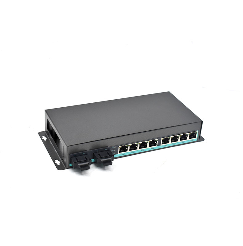Product Gallery: 8-Port Unmanaged Gigabit Ethernet PoE to Fiber Media Converter, 2 SC Fiber Uplinks, 25.4W per Port, Desktop/Rack-Mount for IP Surveillance & SMB 3