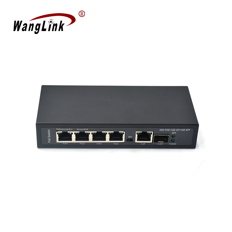 Product Gallery: Unmanaged Ethernet Switch with PoE, 5-Port Gigabit, 1 SFP Uplink, VLAN Isolation, Metal Housing for Hotel & Small Business Surveillance 3