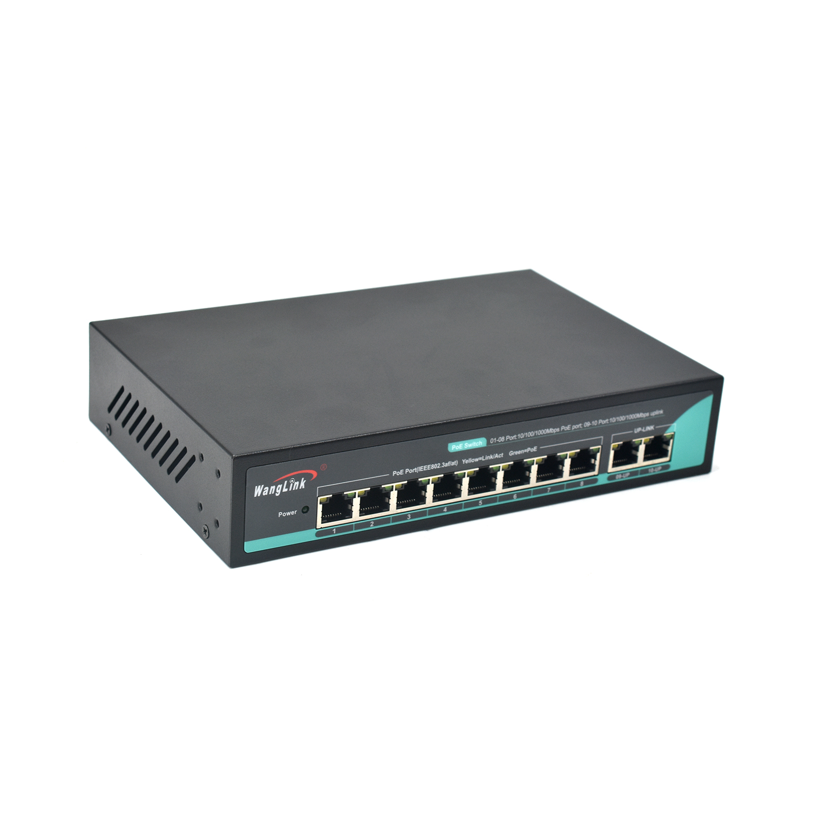 Product Gallery: 8 Port Gigabit Unmanaged PoE Switch, 10/100/1000Mbps, 2 RJ45 Uplink, 96W PoE Budget, Metal Case, Wall Mount & Desktop for Small Business Surveillance 3