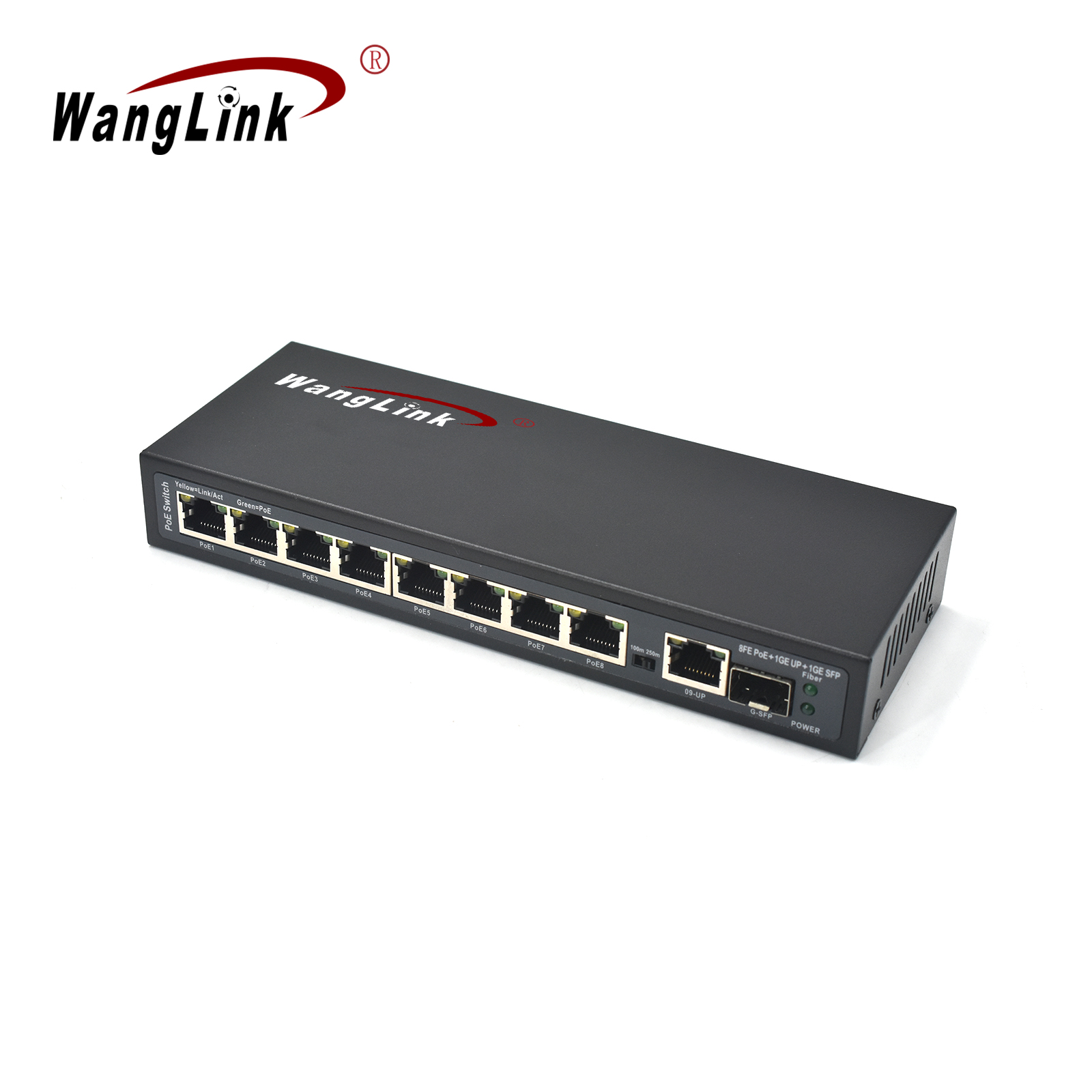 Product Gallery: Unmanaged 8 Port PoE Switch, 1 Gigabit Uplink & 1 SFP Slot, 10/100Mbps, Desktop/Wall Mount for Surveillance 3