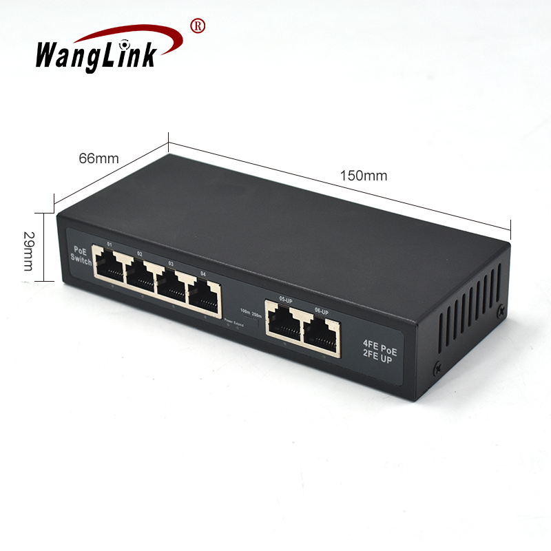 Product Gallery: Unmanaged 24 Volt Passive PoE Switch, 4 Ports Fast Ethernet, 2 Uplink RJ45, Desktop for IP Cameras and VoIP 4