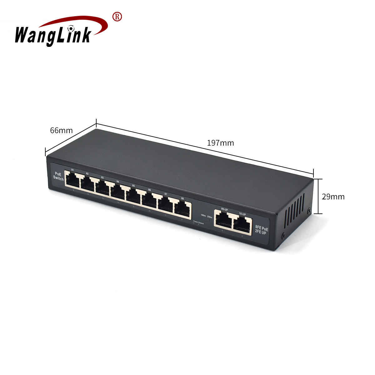 Product Gallery: Unmanaged 24V Passive PoE Switch 10 Ports Fast Ethernet, 8 PoE + 2 Uplink, Metal Housing, Desktop & Wall Mount for Small Business IP Surveillance & Office Network 3
