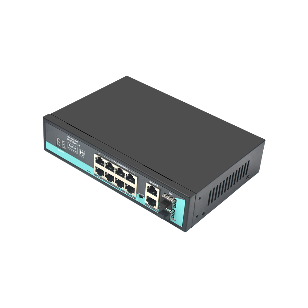Product Gallery: Unmanaged 8 Port PoE Switch with SFP, Gigabit Ethernet, 2 Uplink Ports, 120W Budget, Metal Case for Surveillance & SME 3