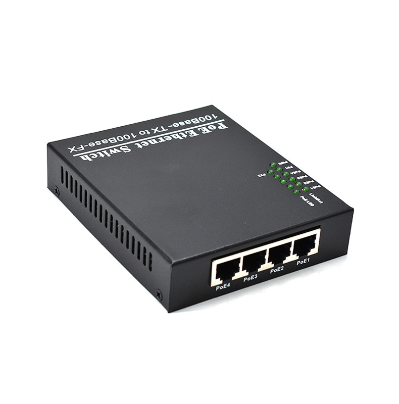 Product Gallery: Unmanaged Fast Ethernet Fiber to PoE Media Converter, 2 SC Fiber Ports, 4 PoE Ports 25.4W, Desktop & Rack-Mount for IP Surveillance & SMB Networking 5