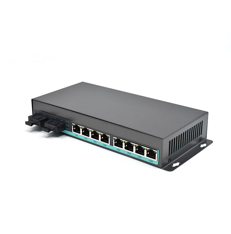 Product Gallery: 8-Port Unmanaged Gigabit Ethernet PoE to Fiber Media Converter, 2 SC Fiber Uplinks, 25.4W per Port, Desktop/Rack-Mount for IP Surveillance & SMB 4