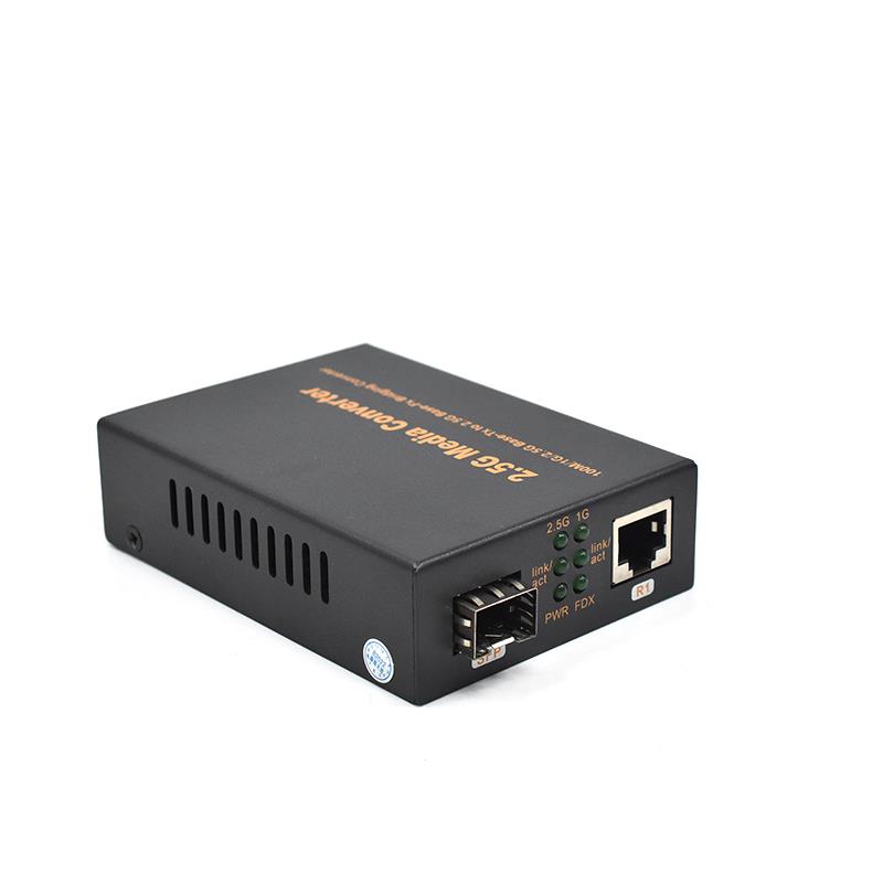 Product Gallery: Unmanaged 2.5G Media Converter Single Mode Fiber to Ethernet, 1 SFP Port, 1 RJ45 100M/1G/2.5G Adaptive, Desktop for Office & Industrial Use 4