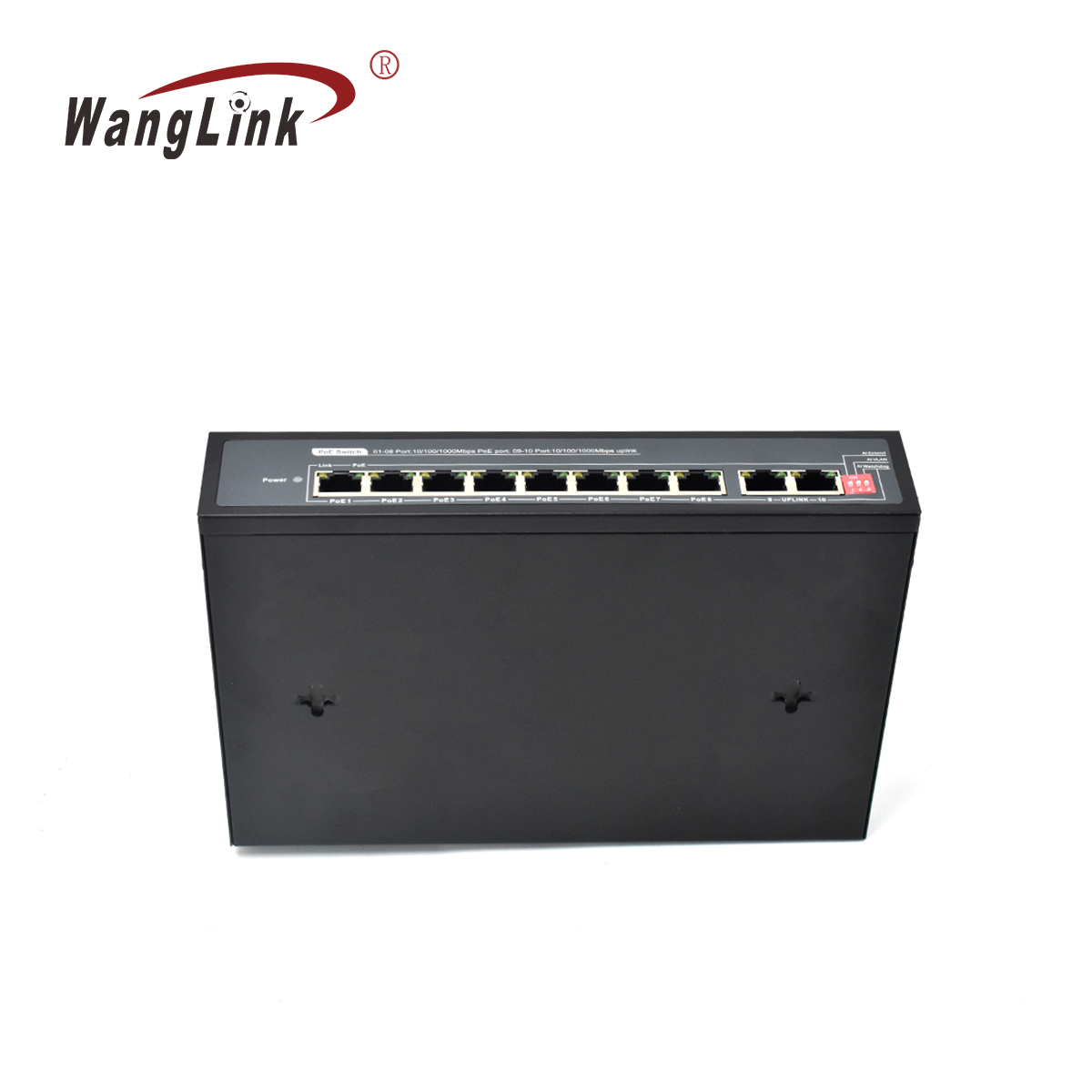 Product Gallery: Unmanaged AI PoE Switch 8 Port Gigabit, 2 RJ45 Uplink, 250m Extend, VLAN Isolation, Wall Mount for Surveillance & SMB 5