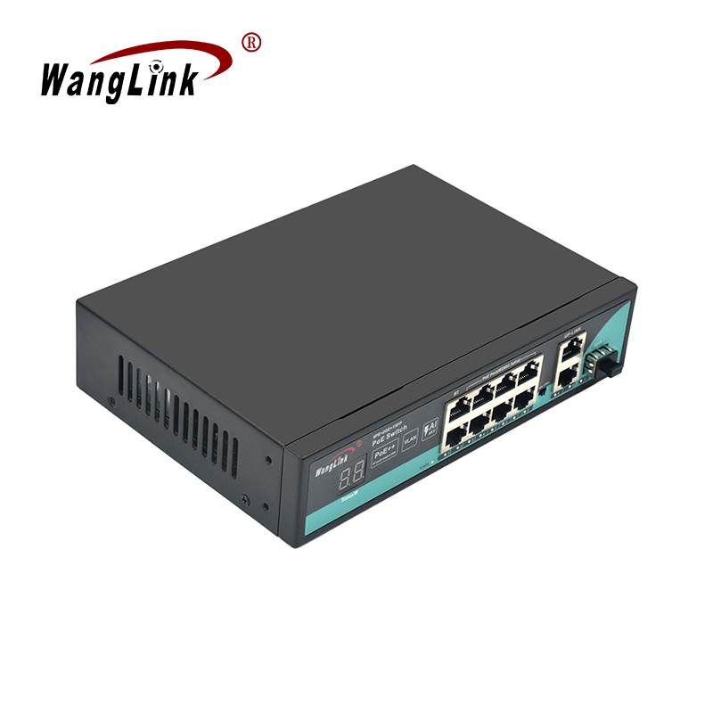 Product Gallery: Unmanaged 8 Port PoE Switch with Uplink, 2 Gigabit RJ45 + 1 SFP, 250m Long Distance, VLAN Isolation, Metal Desktop for IP Camera Surveillance 4