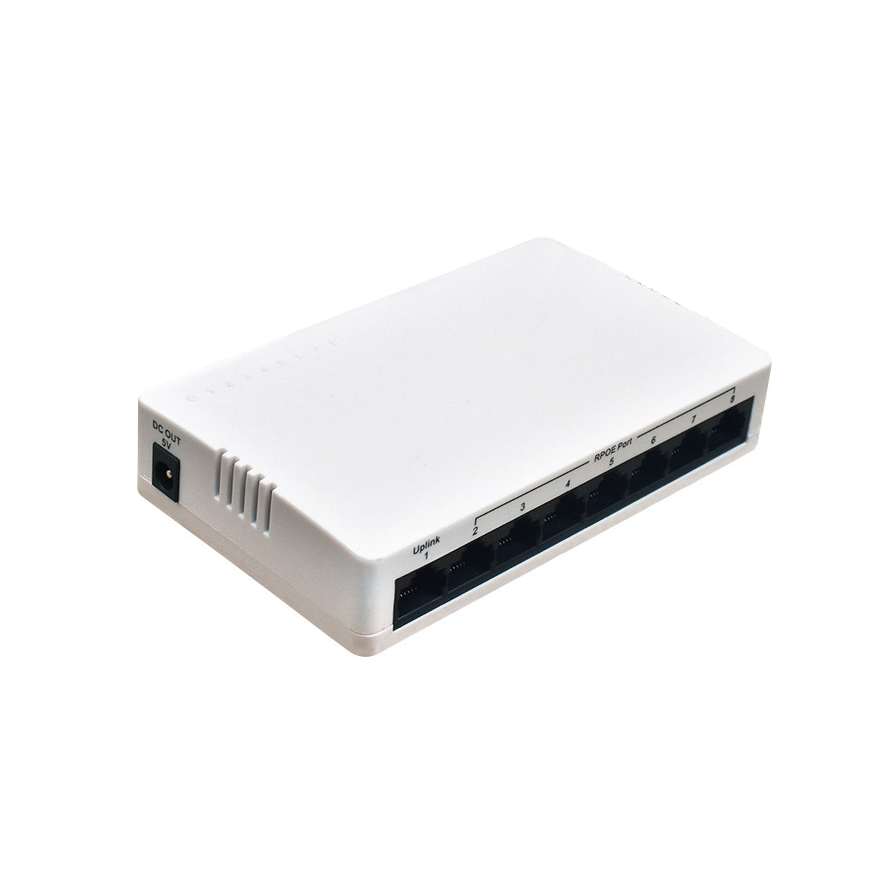 Product Gallery: Unmanaged 24V PoE Powered Switch, 7-Port Fast Ethernet + 1 Gigabit Uplink, Reverse PoE, Desktop/Wall-Mount for IP Cameras and Remote Sites 6