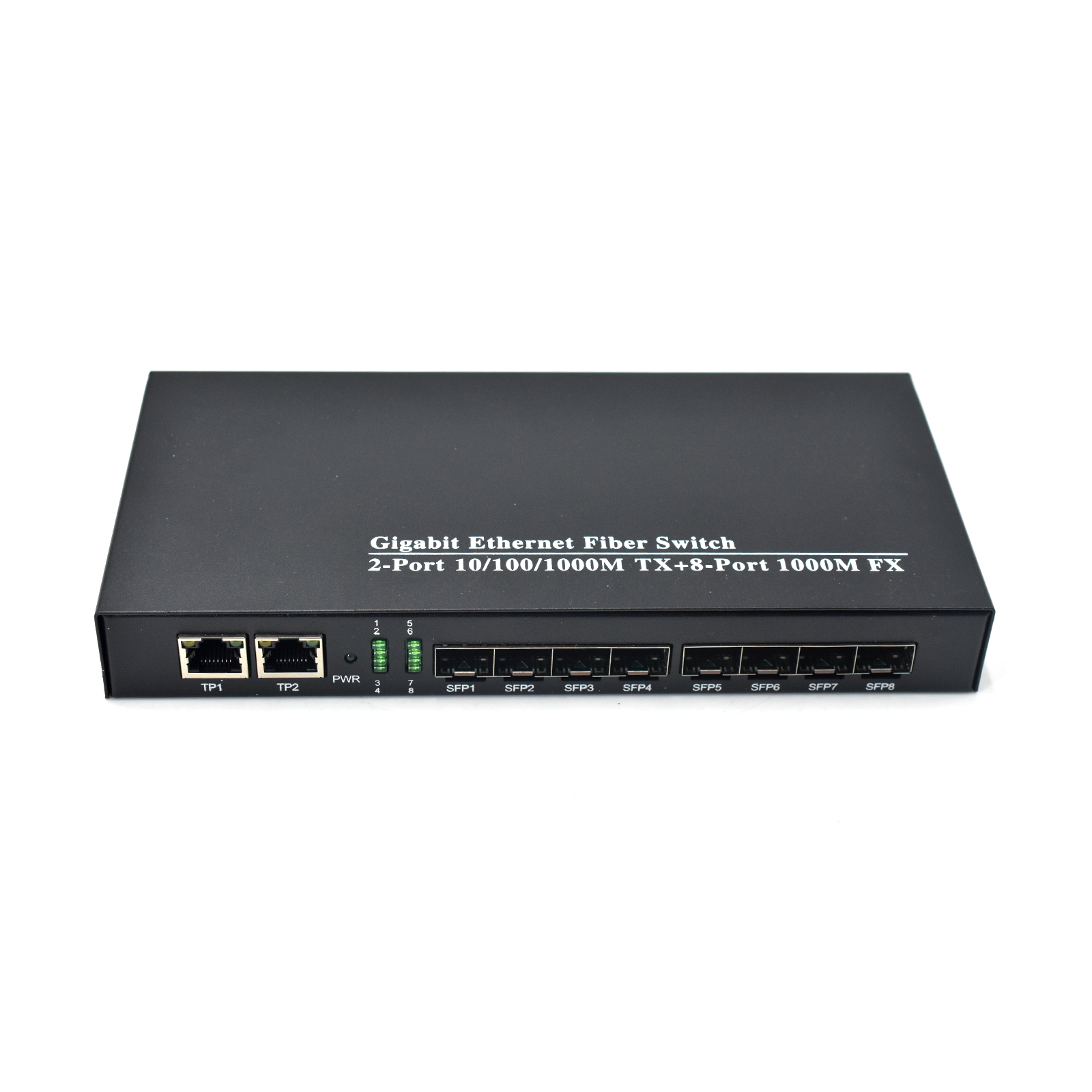 Product Gallery: Unmanaged Media Converter Fiber to Ethernet Switch, 8 SFP Fiber Ports 1.25Gbps, 2 Gigabit RJ45, Plug-and-Play Metal Case for Industrial & Office Networks 9