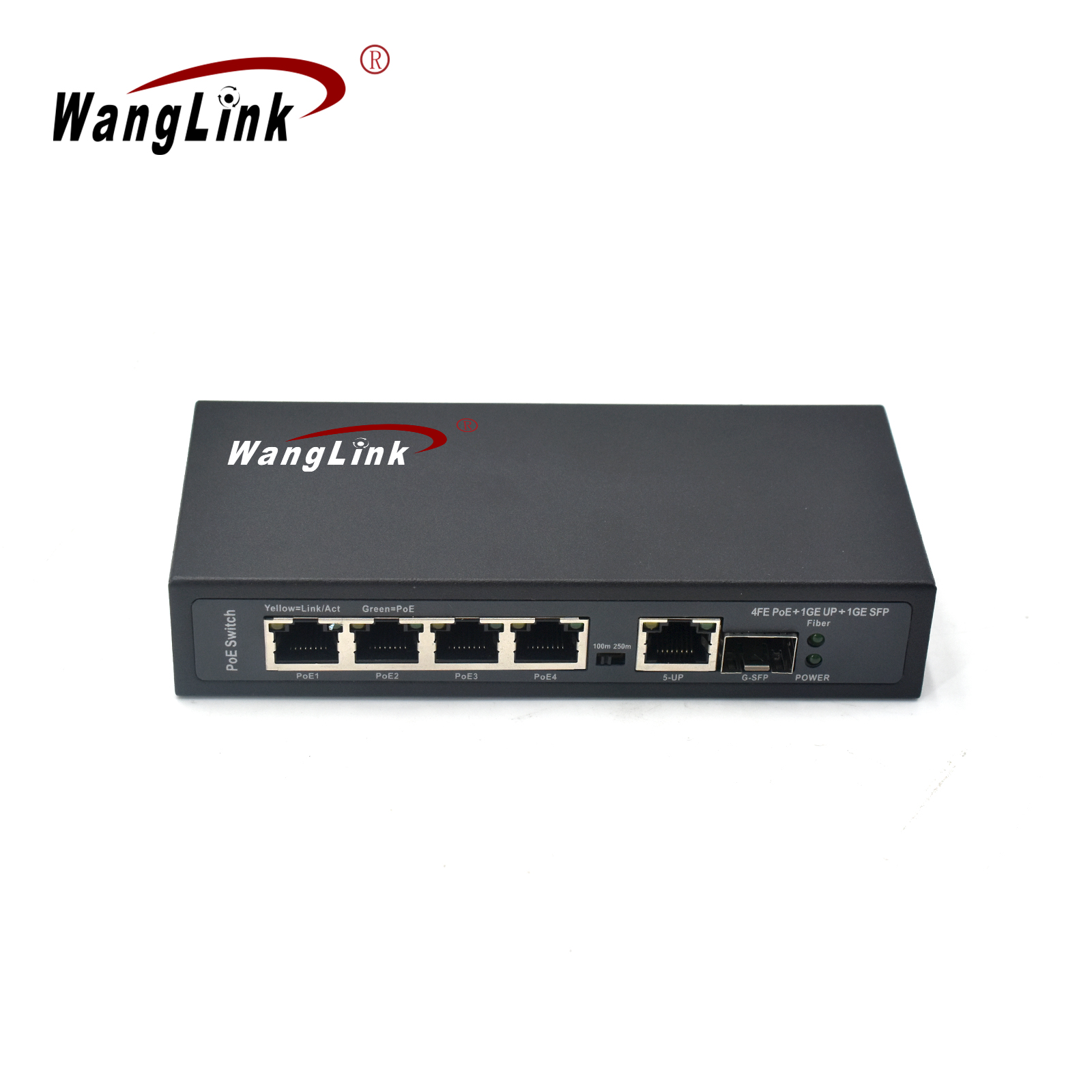 Product Gallery: Unmanaged 4 Port PoE Switch for IP Cameras, Fast Ethernet, 1 Gigabit Uplink & 1 SFP Slot, Metal Case, Wall Mount, 250m Extend Mode 6
