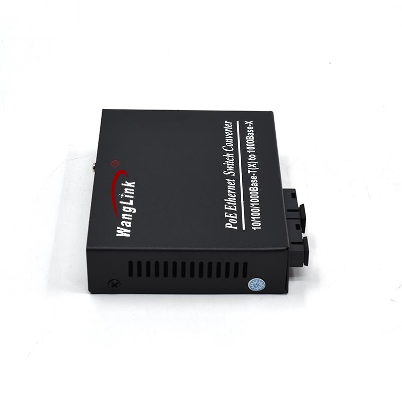 Product Gallery: Unmanaged 2 Port PoE Media Converter, Gigabit, 2 SC Fiber Uplink, Metal Housing for Desktop & Wall Mount 12