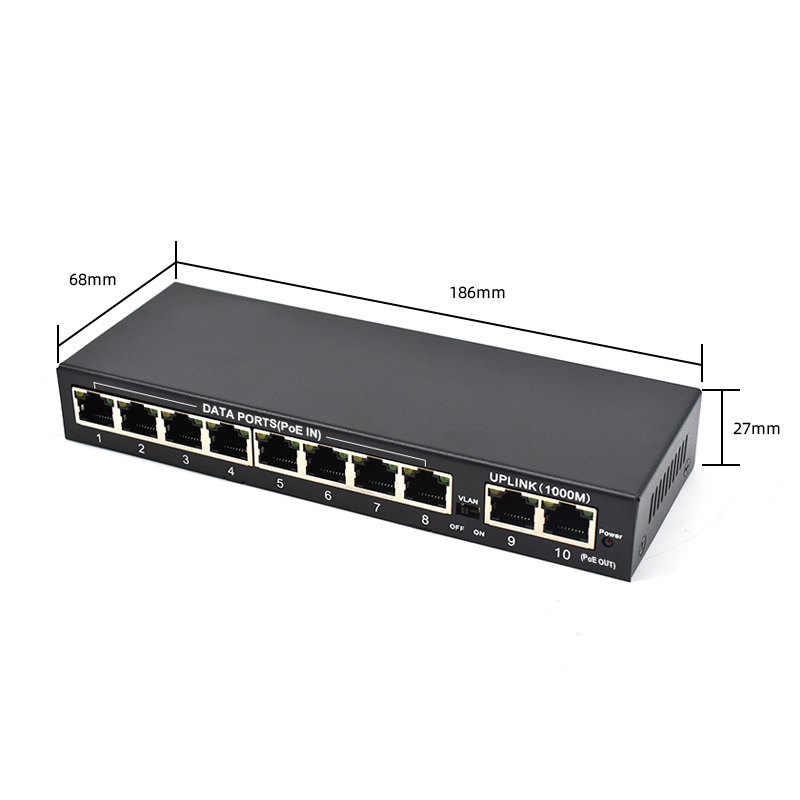 Product Gallery: Unmanaged 8-Port Gigabit Switch, PoE Powered, 2 Gigabit Uplink, Reverse PoE, Desktop, Plug and Play 7