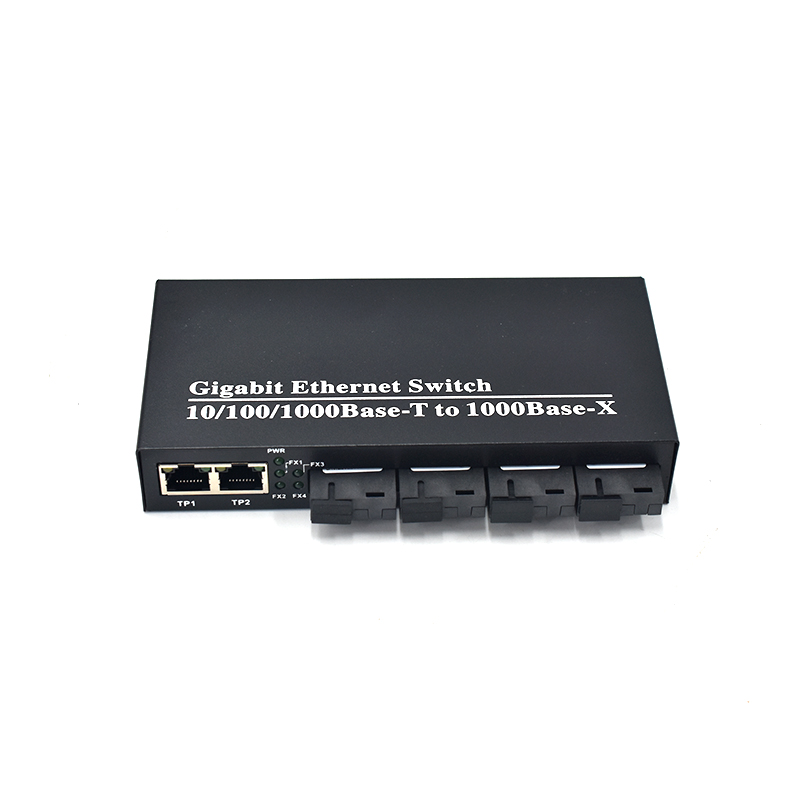 Product Gallery: Unmanaged Media Converter Ethernet to Fiber, 4 SC Fiber Ports, 2 Gigabit RJ45, Plug-and-Play for Industrial & Commercial Use 12