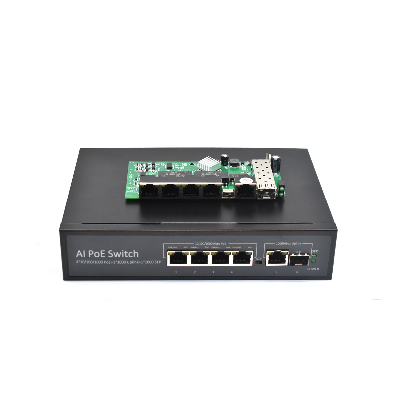 Product Gallery: Unmanaged 4 Port PoE Gigabit Ethernet Switch, 1 SFP Uplink, 96W Budget, Desktop/Wall Mount for IP Surveillance & Small Business 17