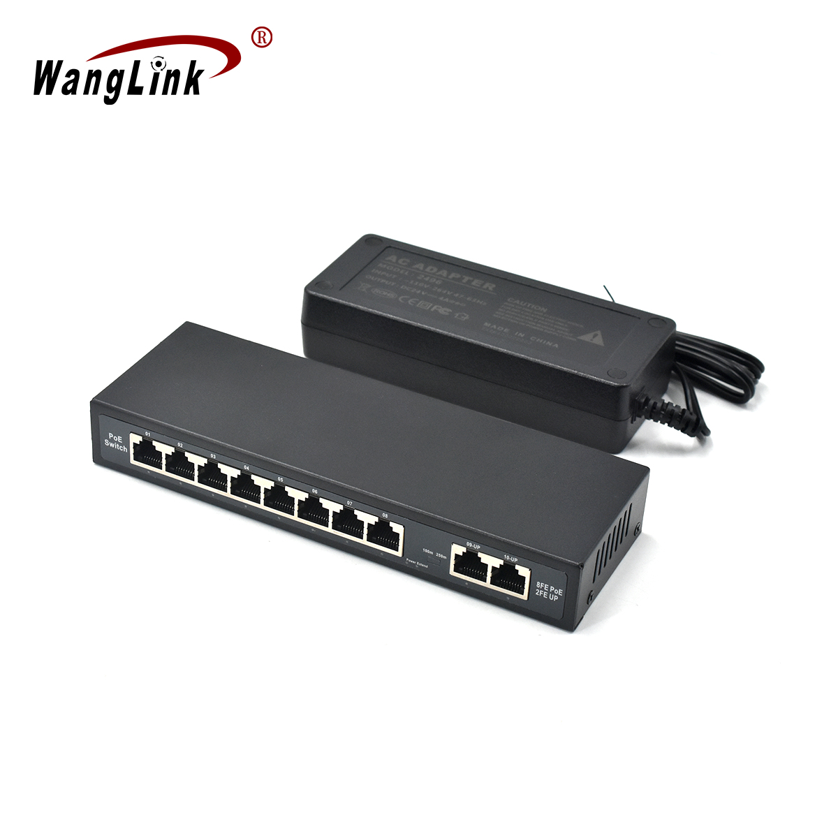 Product Gallery: Unmanaged 24V Passive PoE Switch 10 Ports Fast Ethernet, 8 PoE + 2 Uplink, Metal Housing, Desktop & Wall Mount for Small Business IP Surveillance & Office Network 7