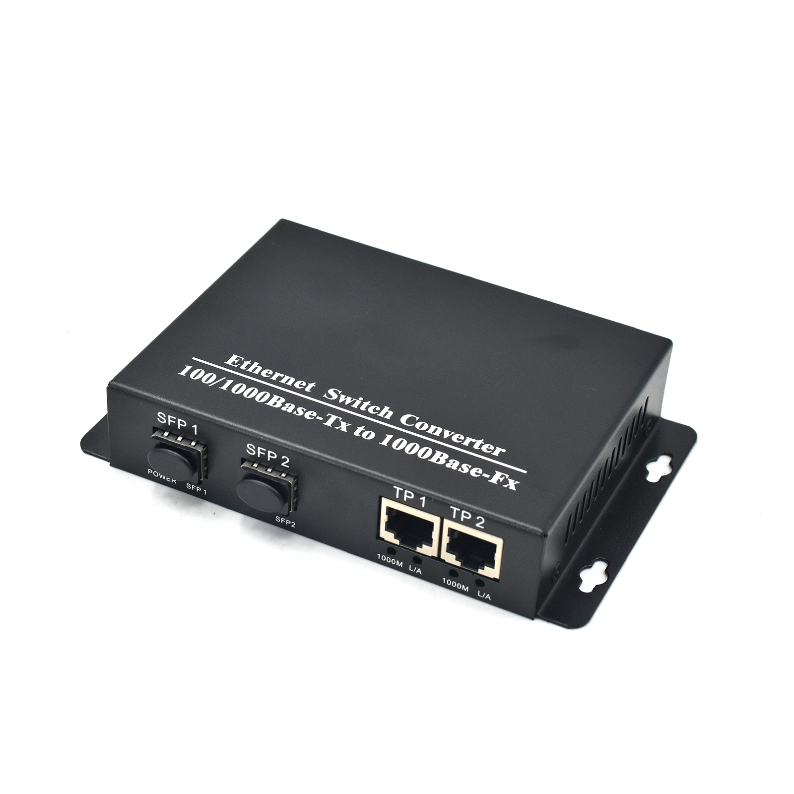 Product Gallery: Unmanaged Fiber Optic to RJ45 Media Converter, 2 Ports 1.25G SFP, 2 Gigabit Ethernet, Desktop/Wall Mount for Network Extension 10