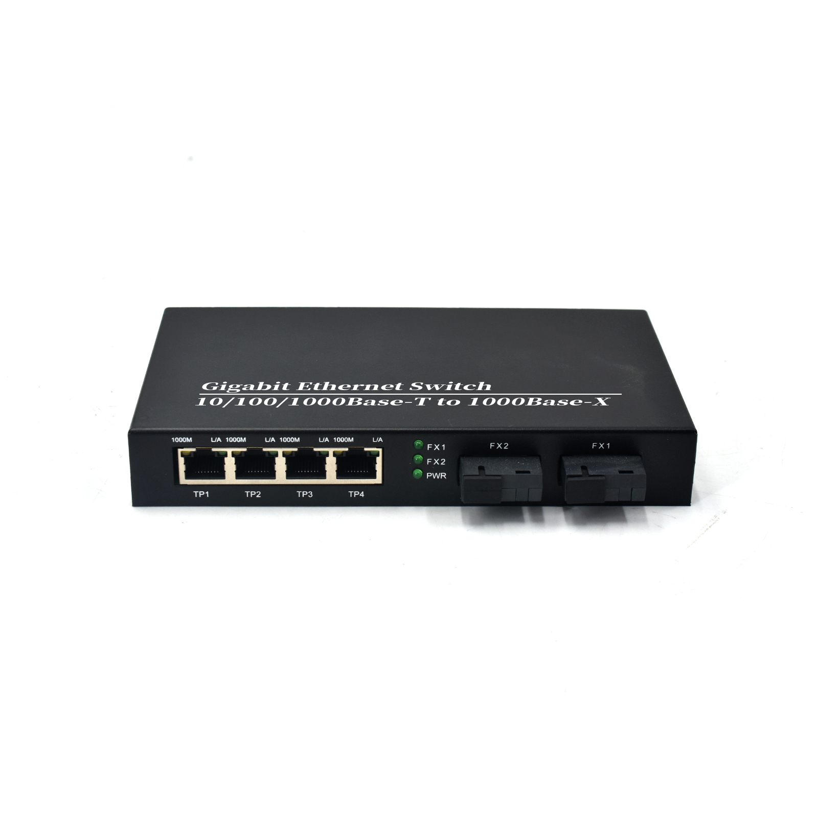 Product Gallery: Unmanaged Media Converter Copper to Fiber, 4 Gigabit RJ45 Ports, 2 SFP Slots, Plug and Play, Metal Housing for Office and Industrial Use 8