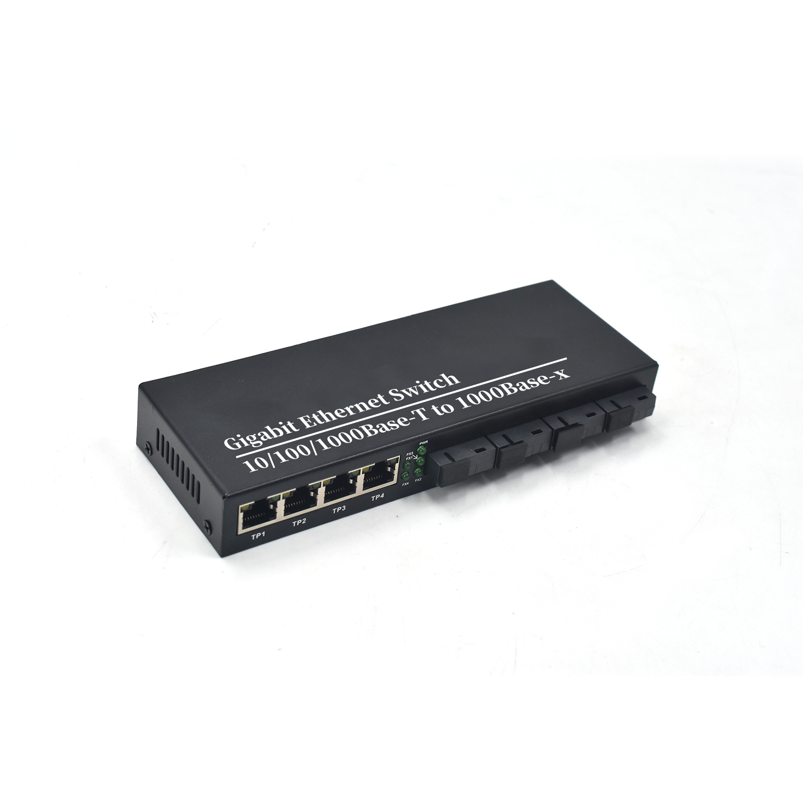 Product Gallery: Unmanaged Fiber Optic to Ethernet Media Converter, 4 Gigabit RJ45 + 4 SC Fiber Ports, 1.25Gbps, Plug-and-Play, Desktop/Wall Mount for Industrial & Commercial Networks 4