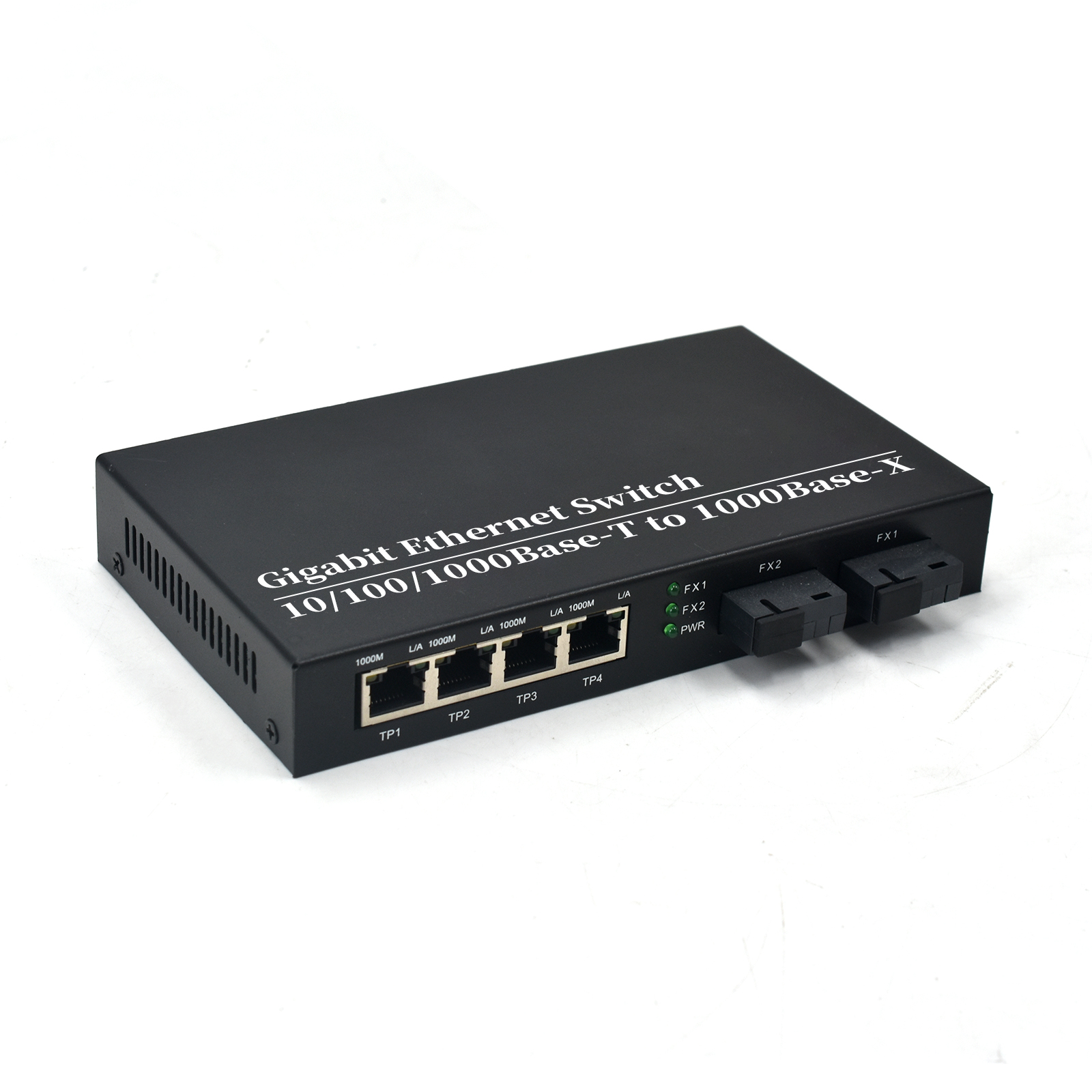 Product Gallery: Unmanaged Media Converter Copper to Fiber, 4 Gigabit RJ45 Ports, 2 SFP Slots, Plug and Play, Metal Housing for Office and Industrial Use 9