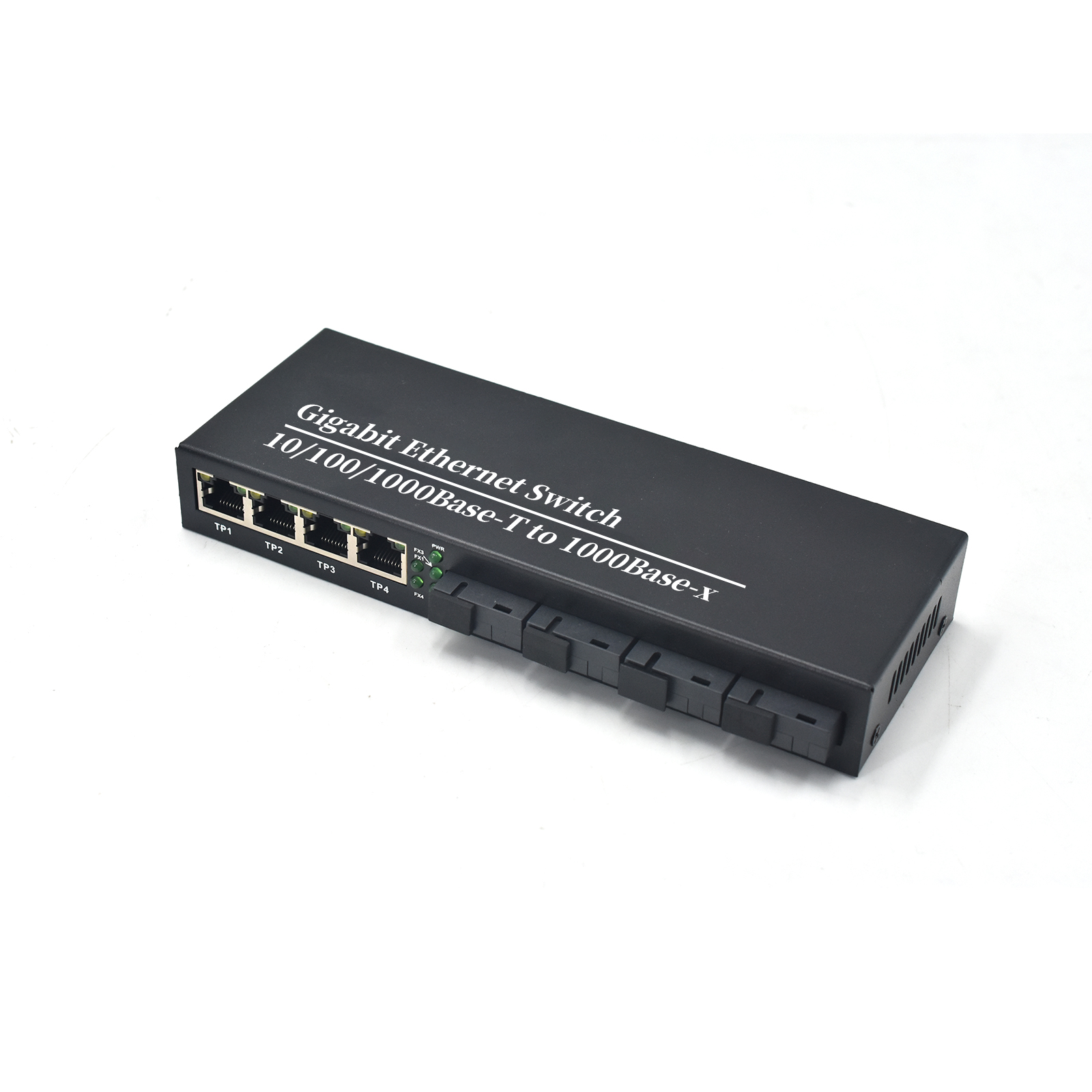 Product Gallery: Unmanaged Fiber Optic to Ethernet Media Converter, 4 Gigabit RJ45 + 4 SC Fiber Ports, 1.25Gbps, Plug-and-Play, Desktop/Wall Mount for Industrial & Commercial Networks 5