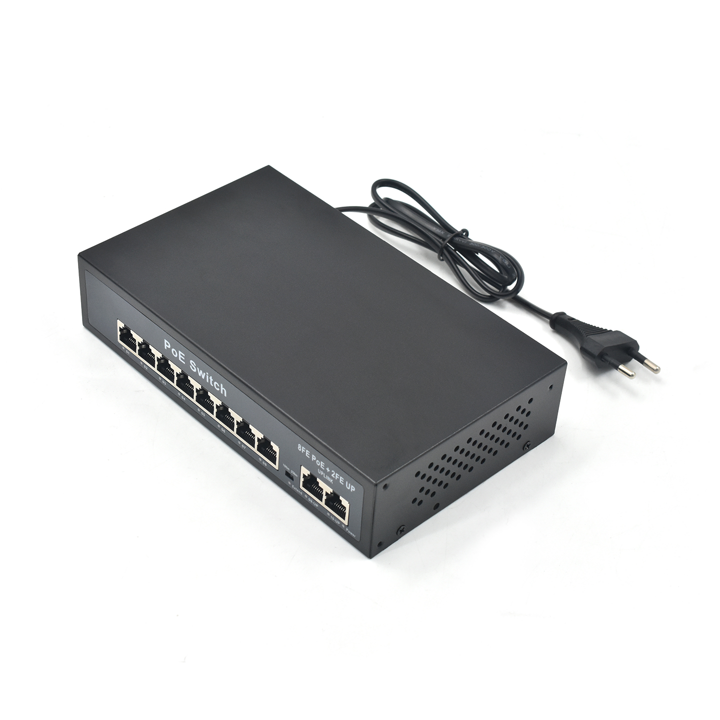 Product Gallery: Unmanaged 8 Port PoE Network Switch, 10/100Mbps Fast Ethernet, 2 RJ45 Uplink, 250m Extend Mode, Desktop Wall Mount for IP Camera Surveillance 6