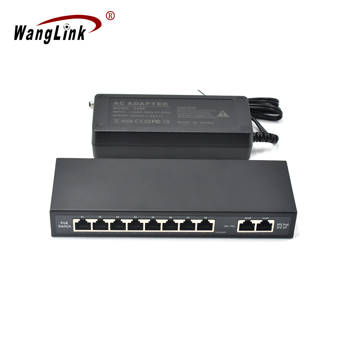 Product Gallery: Unmanaged 24V Passive PoE Switch 10 Ports Fast Ethernet, 8 PoE + 2 Uplink, Metal Housing, Desktop & Wall Mount for Small Business IP Surveillance & Office Network 8