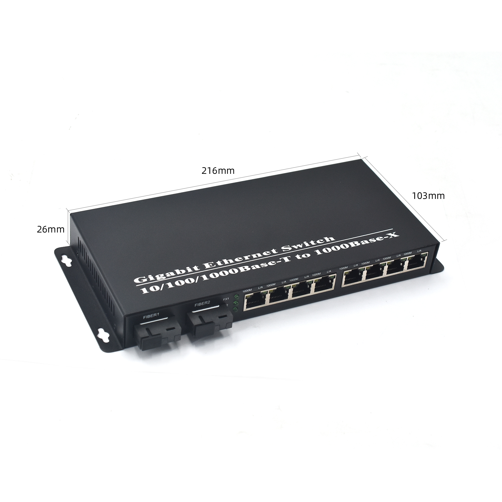 Product Gallery: Unmanaged Media Converter Fiber to RJ45, 8-Port Gigabit Ethernet Switch, 2 SFP Slots, Plug-and-Play, Metal Enclosure for Office & Surveillance Networks 19