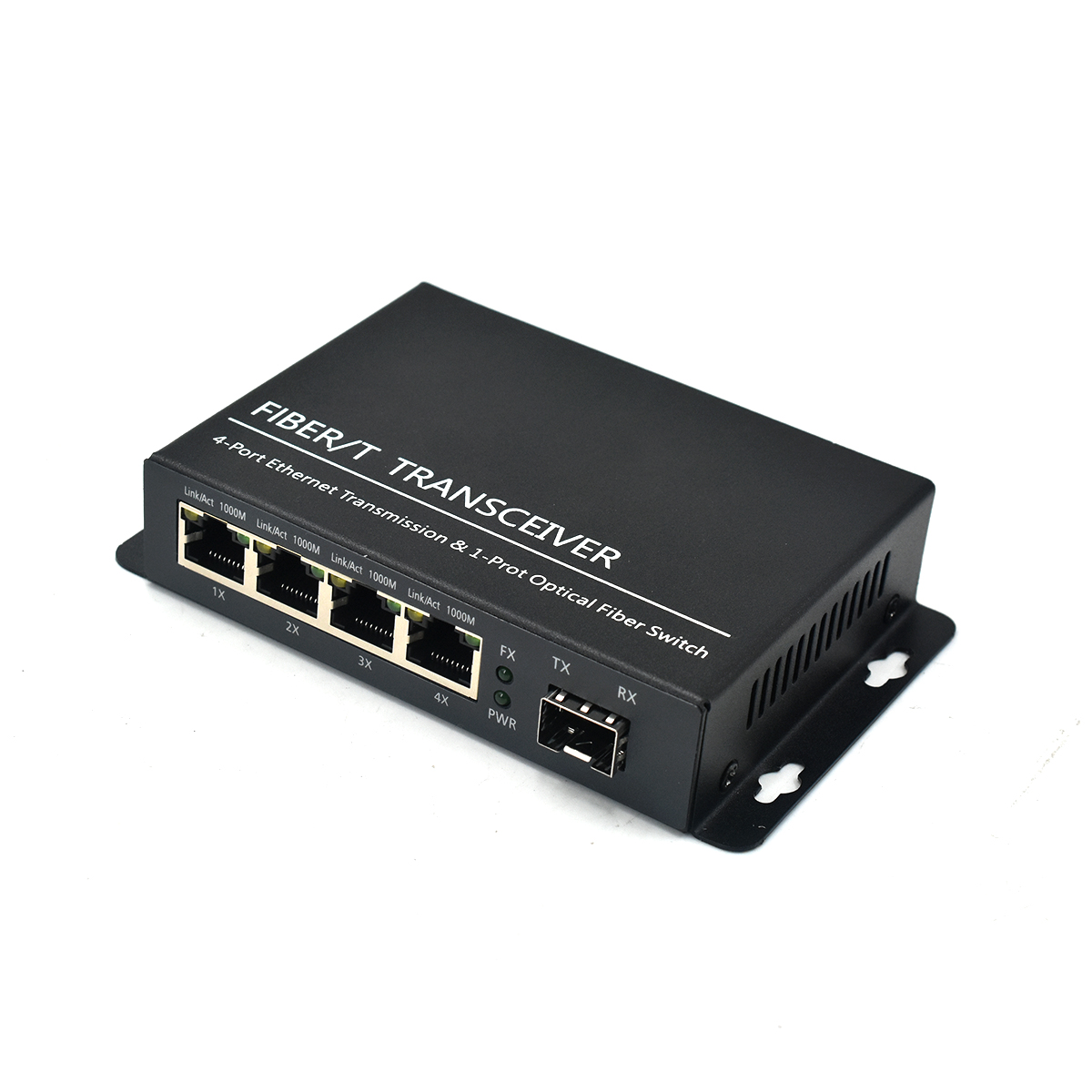 Product Gallery: Unmanaged CCTV Fiber Media Converter, 4-Port Gigabit Ethernet, 1 SFP Slot, Plug and Play for Surveillance & Industrial Networks 5