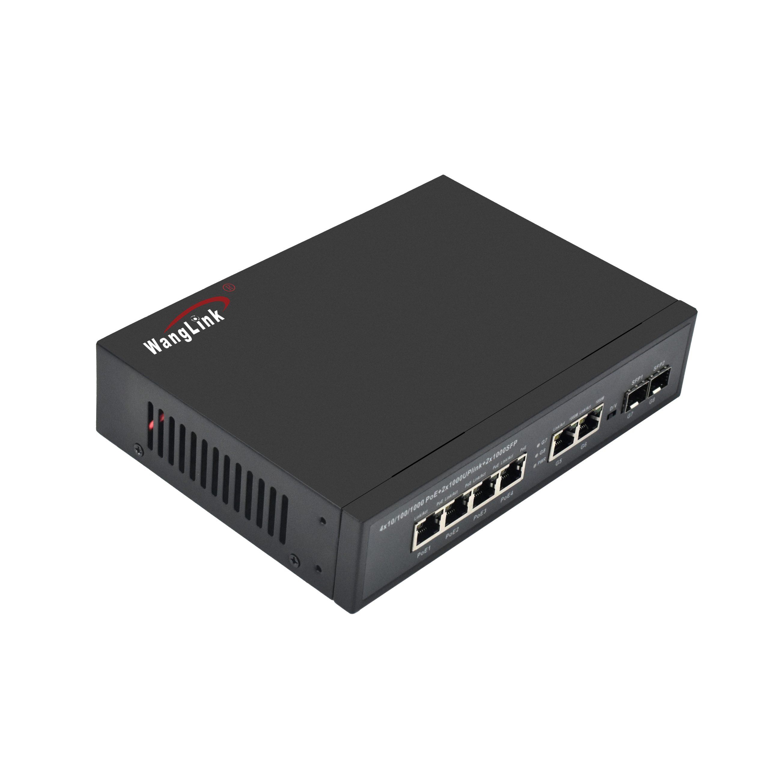 Product Gallery: Unmanaged PoE Switch for IP Camera, 6 Gigabit Ports, 2 SFP Uplink, VLAN Mode, Desktop/Wall Mount 7