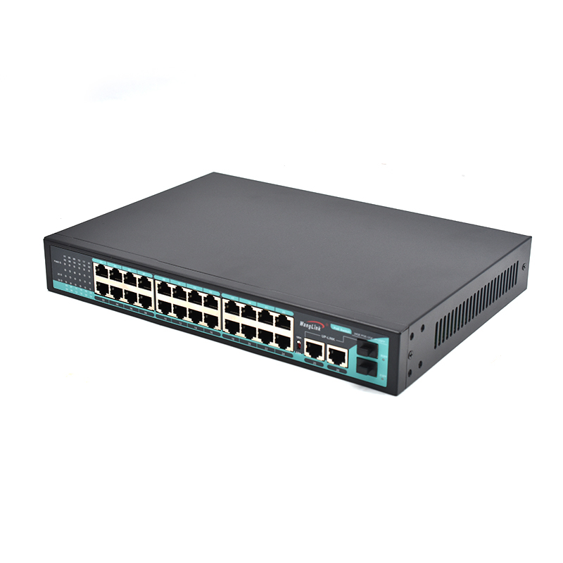 Product Gallery: Unmanaged 24-Port PoE Switch for CCTV, 2 Gigabit RJ45 Uplink + 2 SFP Slots, 250m Long Distance, Desktop/Wall/Rack Mount 6