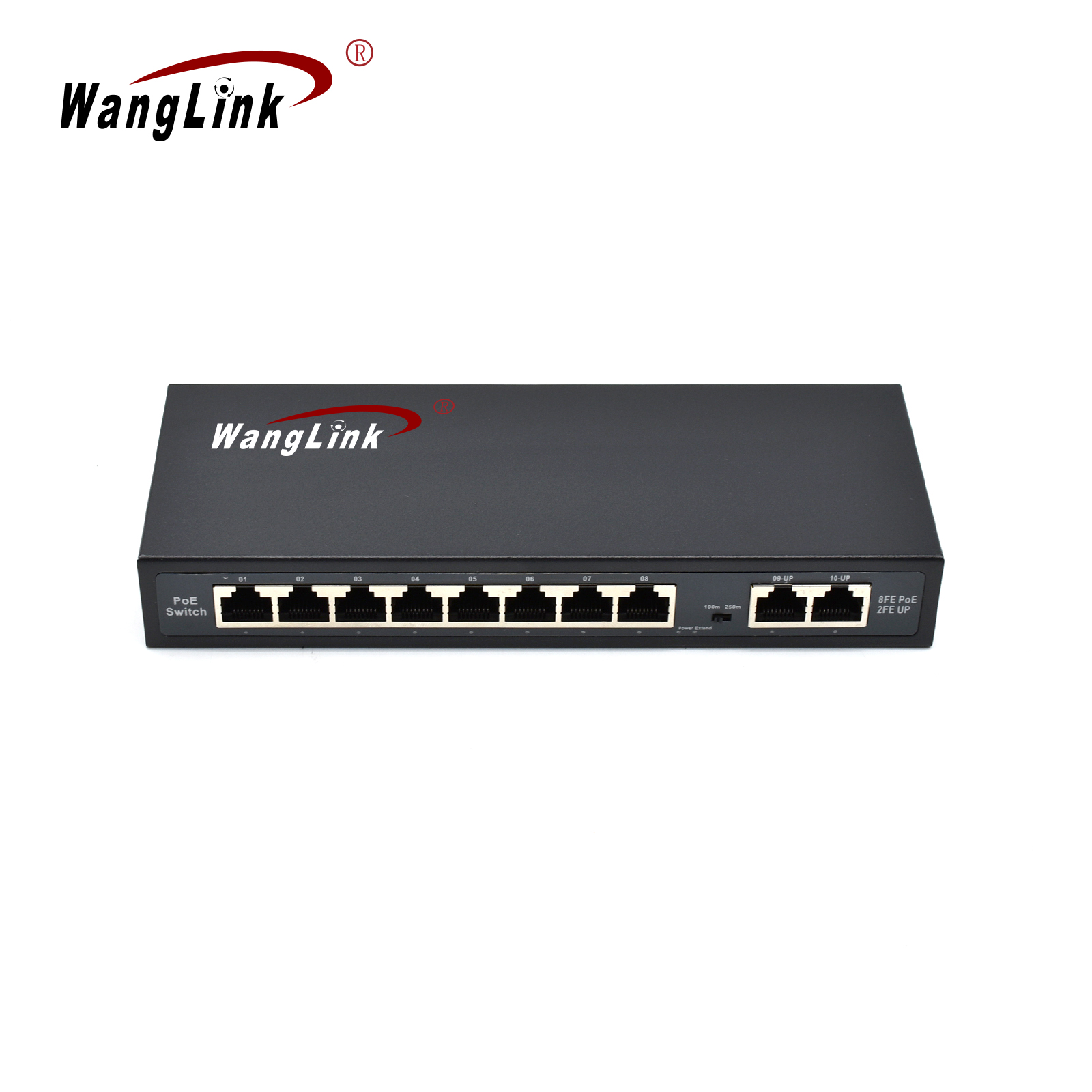 Product Gallery: Unmanaged 48V PoE Switch 8 Ports Fast Ethernet 2 Uplink VLAN Extend Mode 250m Transmission Desktop Metal Case for Surveillance 6